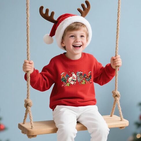 Toddler Christmas Sweatshirt Outfit Boys Girls Funny Holiday Snowman Shirt Xmas Tree Tops Clothes Kids 2-7 Years in Saudi Arabia