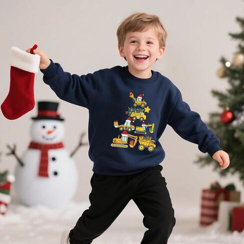 سويت شيرت عيد الميلاد للأطفال الصغار، قميص للأولاد والبنات مضحك للعطلات، قميص رجل الثلج، ملابس شجرة عيد الميلاد للأطفال من سن 2 إلى 7 سنوات in Kuwait