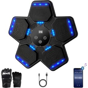 Music Boxing Machine, Bluetooth Music Punching Bag with Boxing Gloves, Smart Boxing Machine for Kids Adult, Wall Mount Workout Equipment Target for Home, Gym, Office in Saudi Arabia