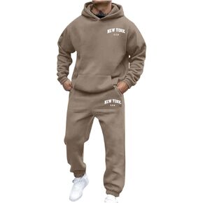 Men Lounge Sweatshirts Athletic Sweatsuits Sets Tracksuit 2 Piece Hoodies Casual Jogging Sweatpants Gym Sweat Suits in Saudi Arabia