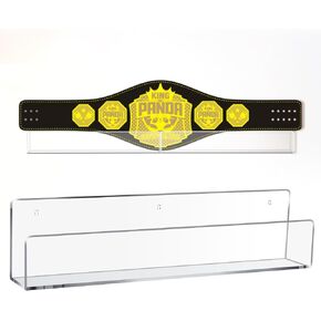 2 Pack Acrylic Horizontal Championship Belt Display Wall Mount Wrestling Belt Holder Rack Display Case for Karate Football Boxing Martial Arts Sports Championship and Other Replica in Saudi Arabia
