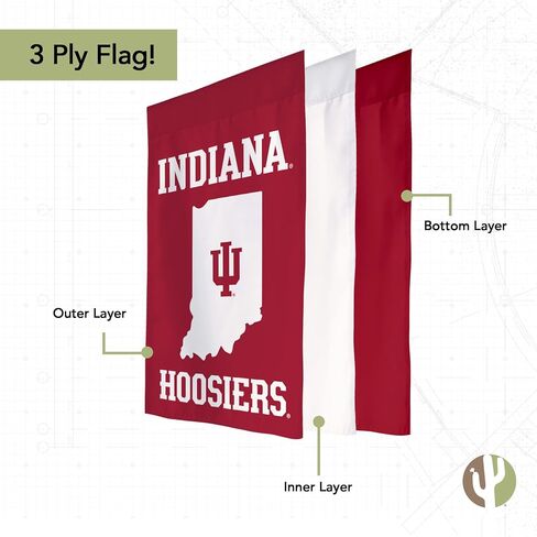 Desert Cactus Indiana University IU Garden Flag – 19 x 12 inch Indiana Hoosiers Banner, For Outdoor Display and Events (Design G) in Saudi Arabia