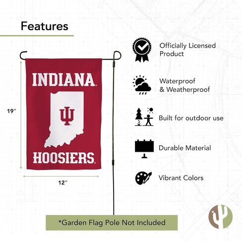 Desert Cactus Indiana University IU Garden Flag – 19 x 12 inch Indiana Hoosiers Banner, For Outdoor Display and Events (Design G) in Saudi Arabia