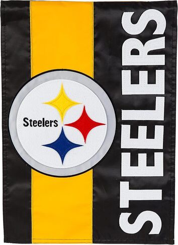 علم الحديقة المطرز بشعار Team Sports America NFL Pittsburgh Steelers، مقاس 12.5 × 18 بوصة، داخلي وخارجي، ديكور مزدوج الجوانب لمحبي كرة القدم in Kuwait