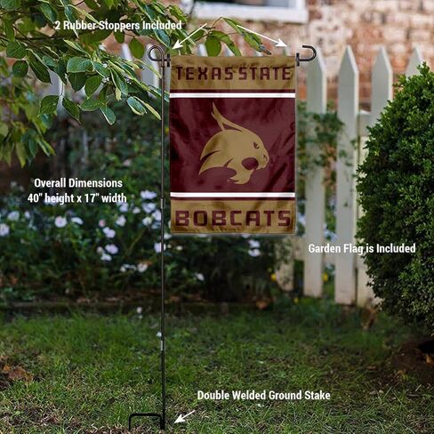 Texas State Bobcats Garden Flag with Stand Holder in Saudi Arabia