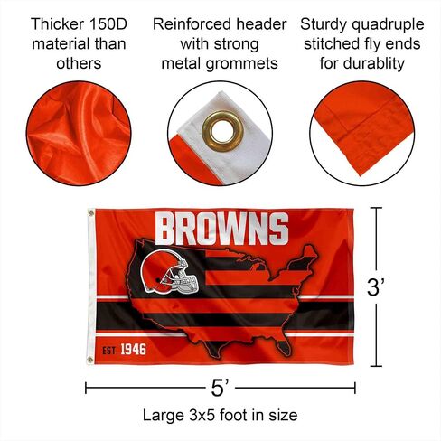 Cleveland Browns Nation USA American Country 3x5 Flag in Saudi Arabia