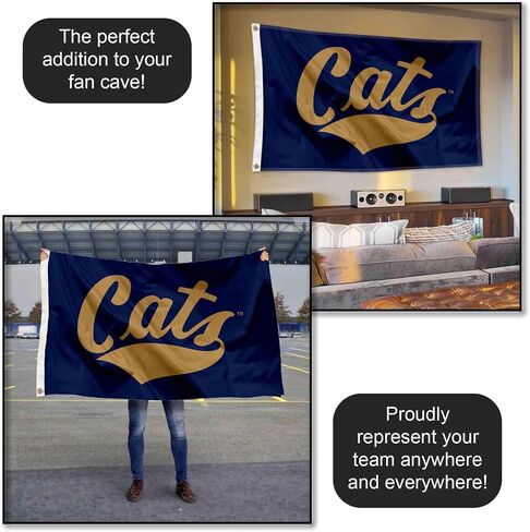College Flags & Banners Co. Montana State Bobcats Script Cats Large Grommet Banner Flag in Saudi Arabia