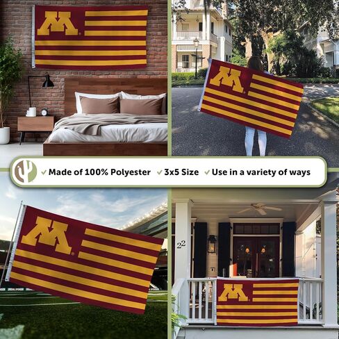 Desert Cactus University of Minnesota Indoor and Outdoor 100% Polyester University Flag Banner, 3x5 Feet Golden Gophers (Nation) in Saudi Arabia