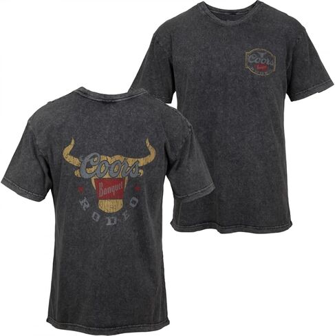 Brew City Coors Banquet Distressed Rodeo Logo Tan Adult Men's Classic Fit T-Shirt in Saudi Arabia