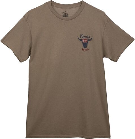 Brew City Coors Banquet Distressed Rodeo Logo Tan Adult Men's Classic Fit T-Shirt in Saudi Arabia