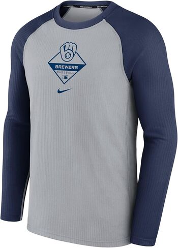 تيشيرت MLB Authentic Collection Game Time Raglan Performance بأكمام طويلة من نايك للرجال in Kuwait