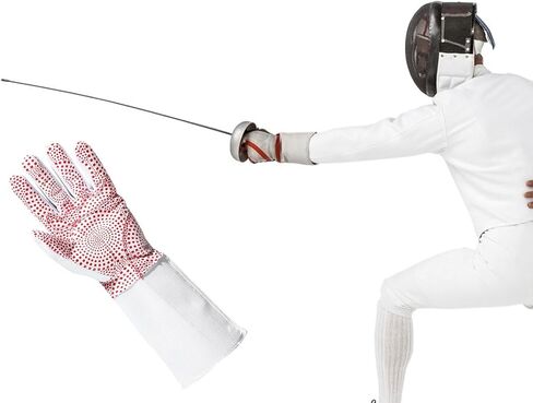 Fencing Glove Left Handed Professional Faux Leather Padded Non Slip Foil Epee Practice Bout Gear in Saudi Arabia