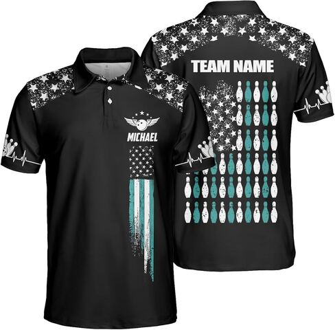 قمصان البولينج المخصصة للرجال من GABITA، قميص بولو البولينج المخصص، قمصان البولينج هدية للاعب فريق البولينج in Kuwait