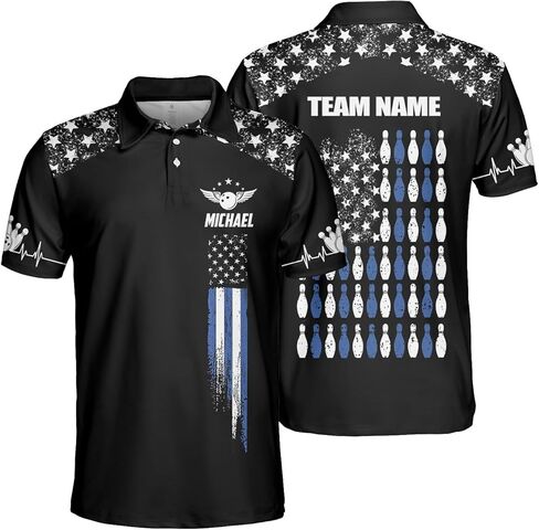 قمصان البولينج المخصصة للرجال من GABITA، قميص بولو البولينج المخصص، قمصان البولينج هدية للاعب فريق البولينج in Kuwait