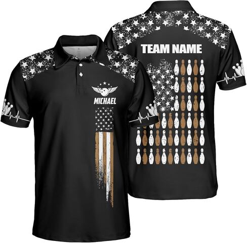 قمصان البولينج المخصصة للرجال من GABITA، قميص بولو البولينج المخصص، قمصان البولينج هدية للاعب فريق البولينج in Kuwait