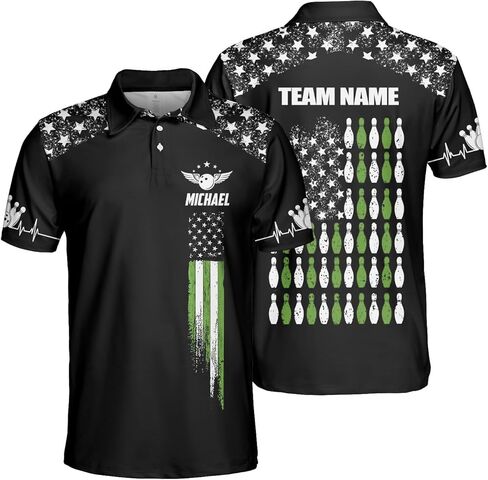 قمصان البولينج المخصصة للرجال من GABITA، قميص بولو البولينج المخصص، قمصان البولينج هدية للاعب فريق البولينج in Kuwait