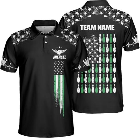 قمصان البولينج المخصصة للرجال من GABITA، قميص بولو البولينج المخصص، قمصان البولينج هدية للاعب فريق البولينج in Kuwait