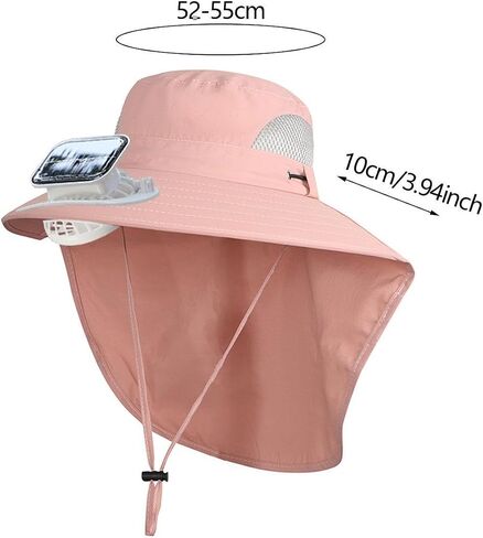 Children Outdoor Hat with Solar Fan Rechargeable Breathable Versatile Cooling Hat for Boys Girls Fashionable- Pink in Saudi Arabia