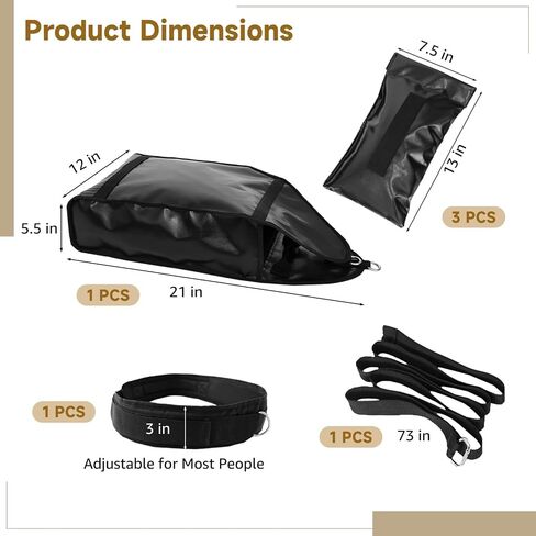 Sled Trainer Set with Adjustable Weight, PVC Sandbag Sled with 3 Weights & Waist Belt, Resistance Sled for Strength and Explosive Power in Saudi Arabia
