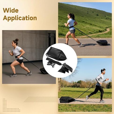 Sled Trainer Set with Adjustable Weight, PVC Sandbag Sled with 3 Weights & Waist Belt, Resistance Sled for Strength and Explosive Power in Saudi Arabia