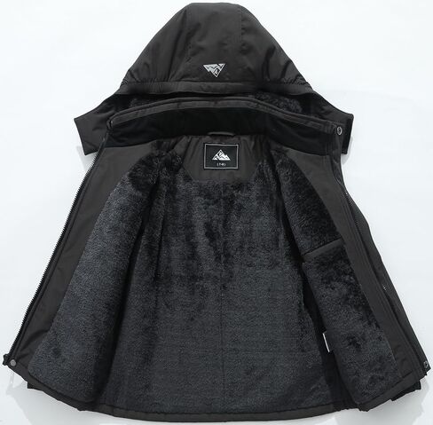 Boy's Winter Ski Jacket Warm Snow Coat Thickened Windproof Hooded Coat Waterproof Outerwear with Zip Pockets in Saudi Arabia