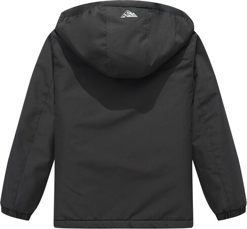 Boy's Winter Ski Jacket Warm Snow Coat Thickened Windproof Hooded Coat Waterproof Outerwear with Zip Pockets in Saudi Arabia