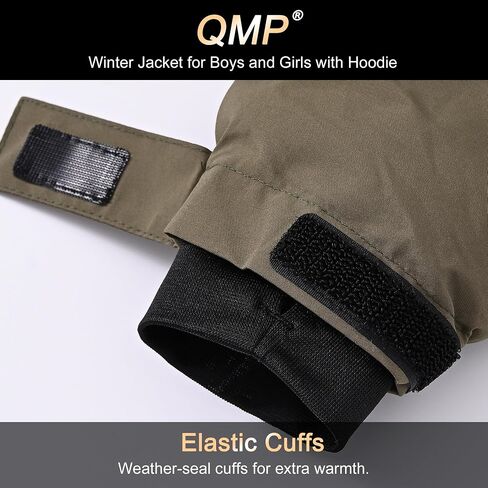 QMP Winter Jacket for Boys and Girls Waterproof Ski Jacket Winter Snow Coat Hooded Fleece Windproof with Zip Pockets in Saudi Arabia