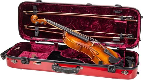 Crossrock Fiberglass Oblong Case fits 4/4 Full-Size Violin, with Accessory Compartments, Removable Shoulder Straps, TSA Lock, Hygrometer-Milky White (CRF2020VMW-R) in Saudi Arabia