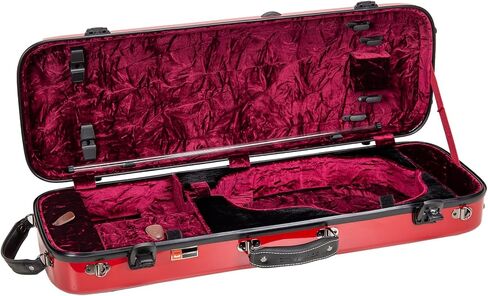 Crossrock Fiberglass Oblong Case fits 4/4 Full-Size Violin, with Accessory Compartments, Removable Shoulder Straps, TSA Lock, Hygrometer-Milky White (CRF2020VMW-R) in Saudi Arabia