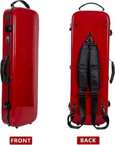 Crossrock Fiberglass Oblong Case fits 4/4 Full-Size Violin, with Accessory Compartments, Removable Shoulder Straps, TSA Lock, Hygrometer-Milky White (CRF2020VMW-R) in Saudi Arabia