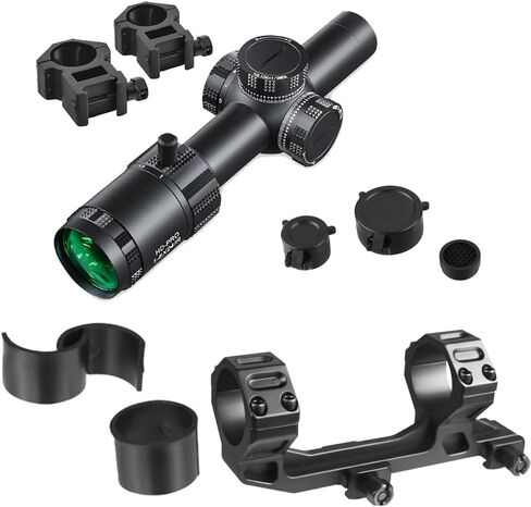 GOTICAL 1.2-6 x20 Scope Tactical Optic Cross Sight Rifle Scope | 1-6x24 SFP LPVO Scope with Rings in Saudi Arabia