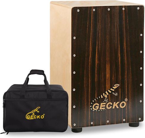 GECKO Cajon BOX Drum-Wooden Percussion Box musical instrument bass drum box acoustic box drum beat box with Internal Adjustable Guitar Strings cajon drum set package in Kuwait