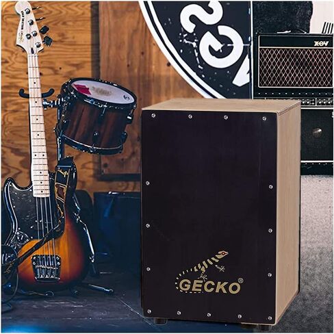 GECKO Cajon BOX Drum-Wooden Percussion Box musical instrument bass drum box acoustic box drum beat box with Internal Adjustable Guitar Strings cajon drum set package in Kuwait