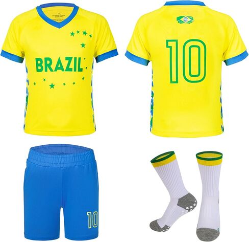 Unisex Kids Soccer Jersey Set Boys Soccer Shirts and Shorts With Socks Girls Soccer Outfit 1-14 Years in Saudi Arabia
