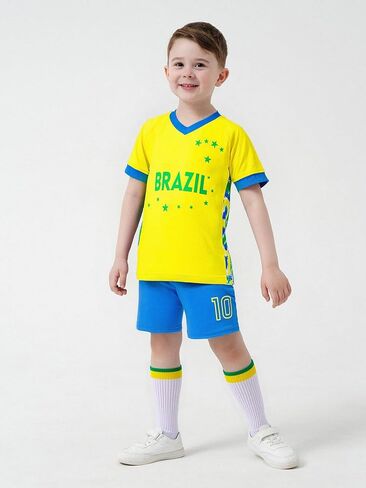 Unisex Kids Soccer Jersey Set Boys Soccer Shirts and Shorts With Socks Girls Soccer Outfit 1-14 Years in Saudi Arabia