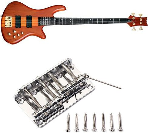 Zinc 4 String Bridge For Fender Precision Jazz Bass Guitar Chrome 201B-4 Badass Accessory in Kuwait