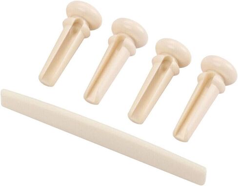 4PCS Acoustic Bass Guitar Bridge Pins + 1 Saddle Replacement for Bass Guitar Accessory in Kuwait