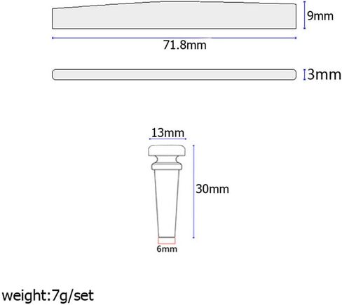 4PCS Acoustic Bass Guitar Bridge Pins + 1 Saddle Replacement for Bass Guitar Accessory in Kuwait