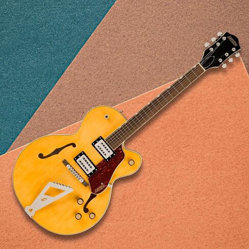 جيتار كهربائي Gretsch G2420 Streamliner مجوف بجسم واحد مع جسم القيقب (قرية العنبر) حزمة مع حافظة Gretsch G2420T Tweed Hard Shell (بني) (2 عنصر) in Saudi Arabia