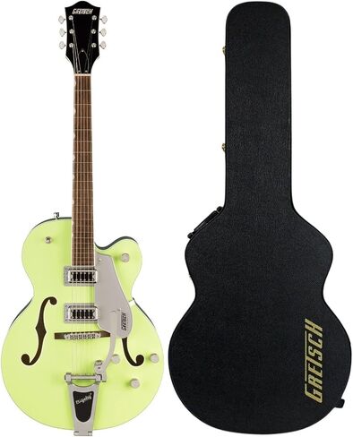 Gretsch G5420T Electromatic Hollow Body Electric Guitar (TwoTone Anniversary Green) with Bigsby Tremolo - Dual-Coil Pickups, Hollow Body Design Bundle with Protective Hardshell Case (2 Items) in Saudi Arabia