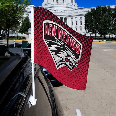 Rico Industries NCAA New Mexico Lobos Alternate Double Sided Double Sided Car Flag - 16" x 19" - Strong Pole that Hooks Onto Car/Truck/Automobile in Saudi Arabia