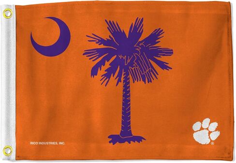 Rico Industries NCAA Clemson Tigers State of South Carolina Team Colors 12" x 18" Utility Flag - Double Sided - Great for Boat/Golf Cart/Home ect. in Saudi Arabia
