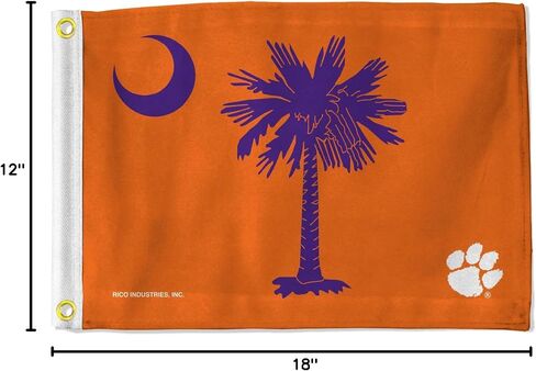 Rico Industries NCAA Clemson Tigers State of South Carolina Team Colors 12" x 18" Utility Flag - Double Sided - Great for Boat/Golf Cart/Home ect. in Saudi Arabia