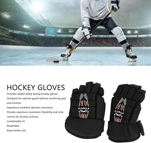 Hockey Gloves Pair, 14 Inch, Breathable Lightweight Protective Design - Extra Padding for Hand Safety, Mesh Ventilation for Comfort, Ideal for Ice and Roller Hockey Players in Saudi Arabia