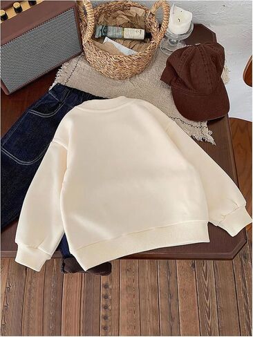 GORGLITTER Girl's Sweatshirts Cute Trendy Fashion Winter Outfits Bow Long Sleeve Crew Neck Oversized Pullover Jackets in Saudi Arabia