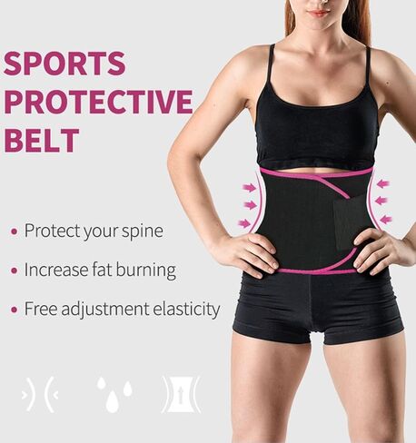 Waist Trainer Belt for Women & Men - Waist Cincher Trimmer - Slimming Body Shaper Belt - Sport Girdle Belt Medium(7 * 39.37 inches) Black in Saudi Arabia