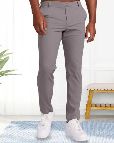 Men's Golf Pants Slim Fit Stretch - Lightweight Breathable Tapered Casual Outdoor Dress Pants for All Seasons in Saudi Arabia