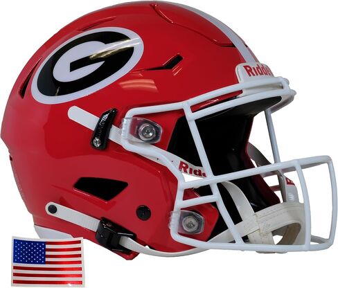 Georgia Bulldogs Football Helmet + US Flag Helmet Decal - Green Gridiron in Saudi Arabia