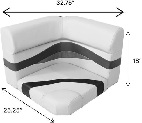 Elite Series Pontoon Radius Corner Cushion Set Only 3207 (White/Navy/Blue) in Kuwait