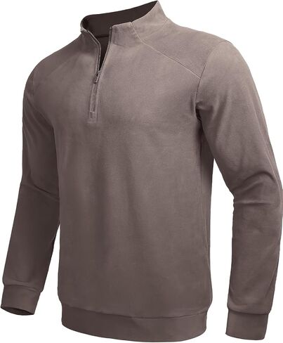 Men's Quarter Zip Pullover Ultra-Soft Thermal Long Sleeve Sweatshirt 1/4 Zip Golf Shirts Running Gym Workout Top in Saudi Arabia